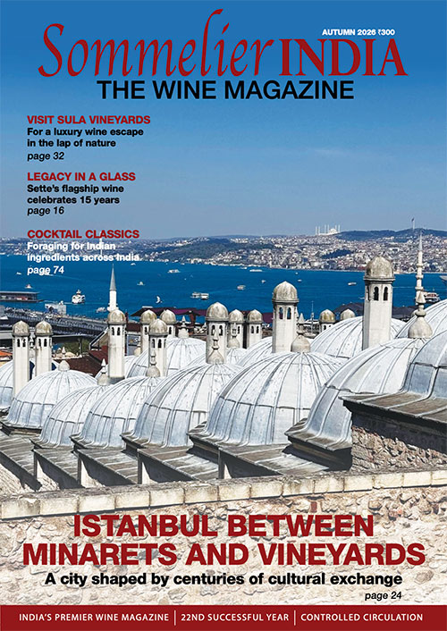 Autumn 2026 cover of Sommelier India — Istanbul Between Minarets and Vineyards